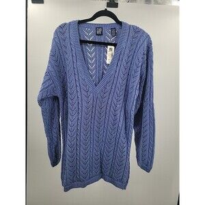 New Gap Cable Knit Cottagecore V-neck Sweater Sz L
